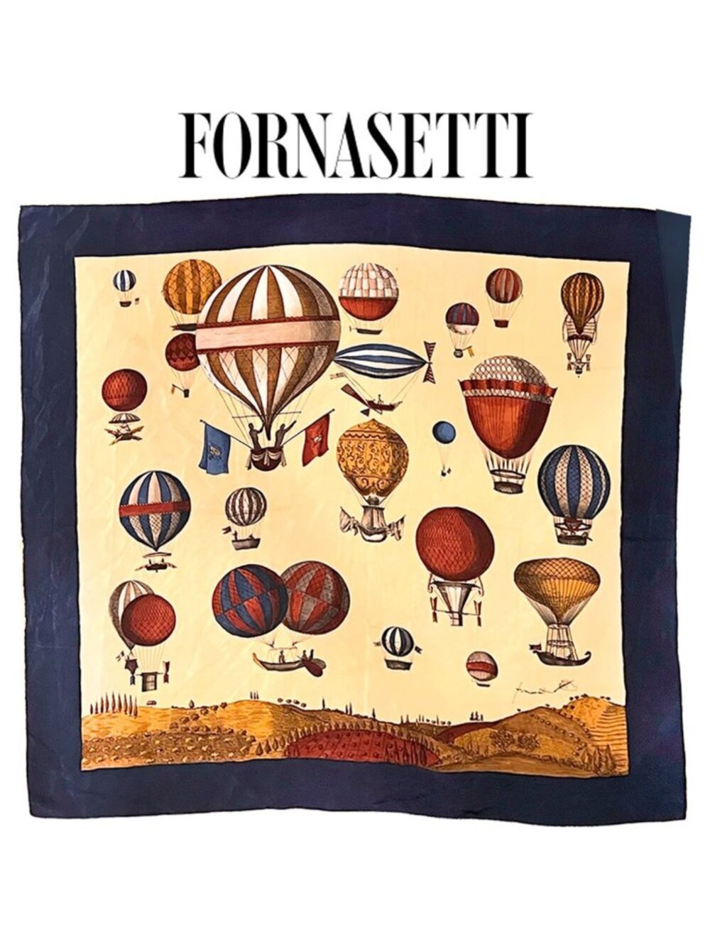 Authentic collectible Piero Fornasetti "Palloni / Mongolfiere" (Hot Air Balloons